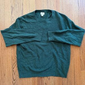 J. Crew Dark Green Crewneck Sweater 100% cotton
